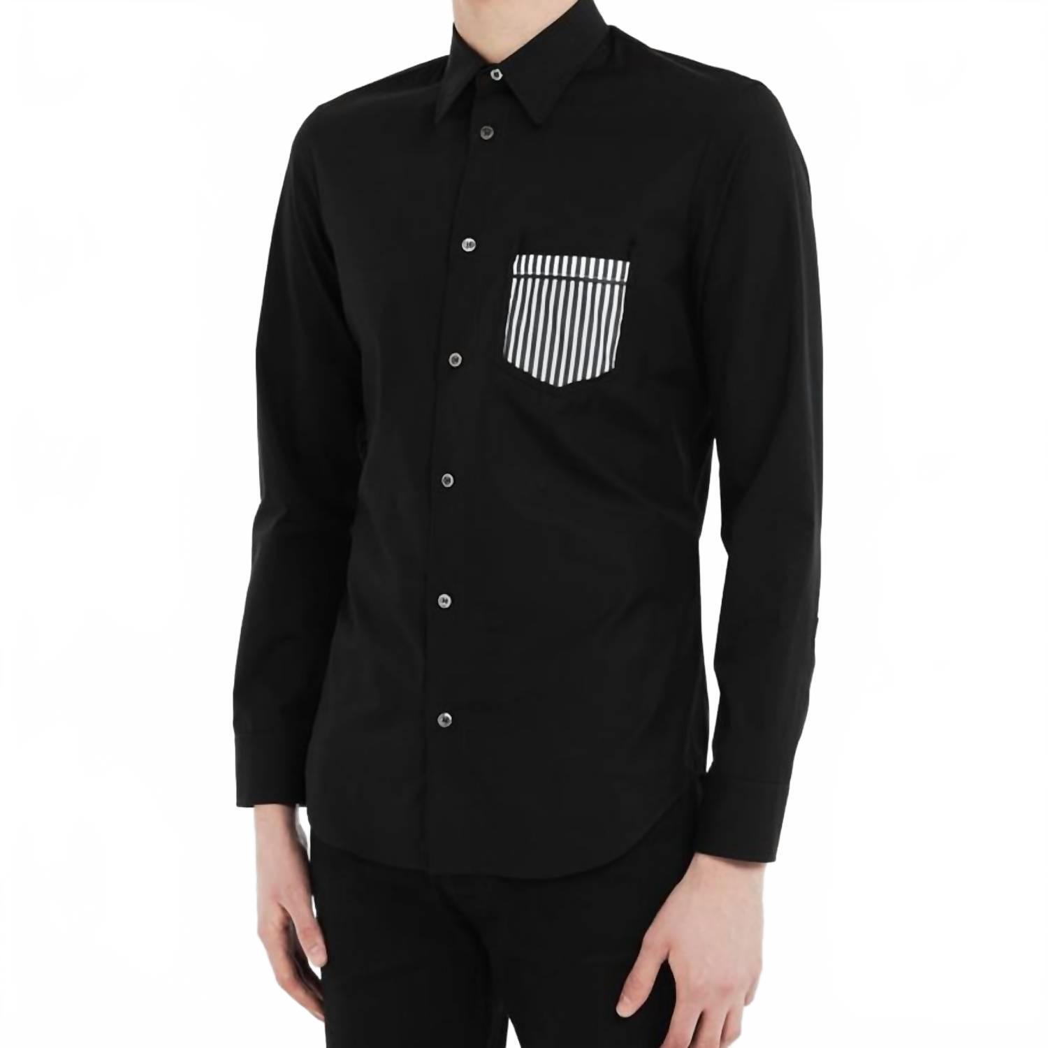 New Maison Margiela Decorative Pocket Button Down Shirt In Black